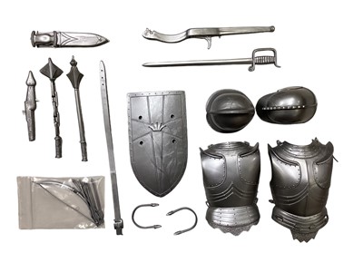 Lot 186 - Marx Toys vintage Knights & Viking Series 12" action figures including Silver Knight Sir Ronald No.2080 & Black Knight Sir Cedric No.2082 (x2) (3)