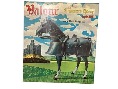 Lot Marx Toys vintage Valor Horse with Silver Armour, boxed No.2084, plus loose Valor (2)