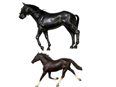 Lot 188 - Marx Toys Black Beauty with tack, boxed No.2065, plus four other loose horses (5)