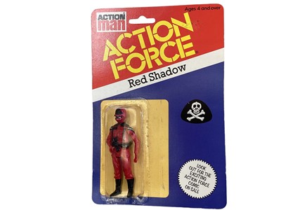 Lot 189 - Palitoy Action Man Action Force Red Shadow, on card with bubblepack, plus loose Action Force figures and others (1 box)