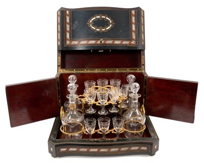 Lot 933 - Mid 19th century French ebonised decanter box by Charles-Guillaume Diehl