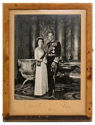 Lot 30 - H.M. Queen Elizabeth II and HRH The Duke of Edinburgh signed 1972 presentation portrait photograph - framed