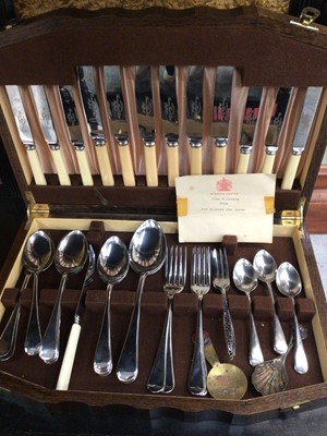 Lot 367 - Royal presentation canteen of plated cutlery and other flatware in cases