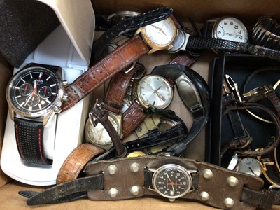 Lot 1013 - Group of vintage and later wirstwtches including Timex, Enicar, Fero, Lange, Lorus etc