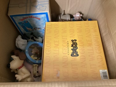 Lot 256 - Selection of Wallace & Gromit related soft toys and accessories (6 boxes)