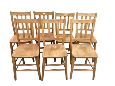 Lot 1201 - Seven low elm kitchen chairs