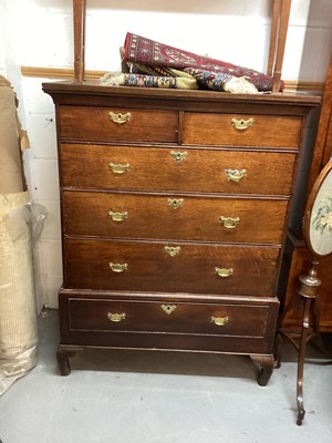 Lot 1392 - 18th century oak chest on stand