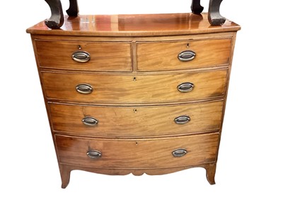 Lot 1407 - 19th century mahogany bow front chest of drawers