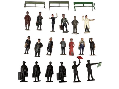 Lot 202 - Selection of lead Railway Staff, Vending Machines, Police & ticket Machine, Post Office, Signs etc