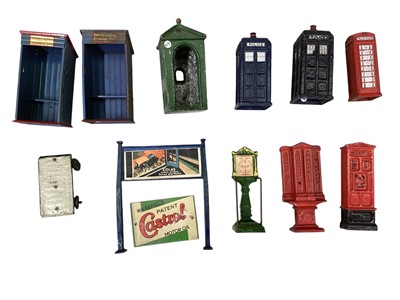 Lot 202 - Selection of lead Railway Staff, Vending Machines, Police & ticket Machine, Post Office, Signs etc