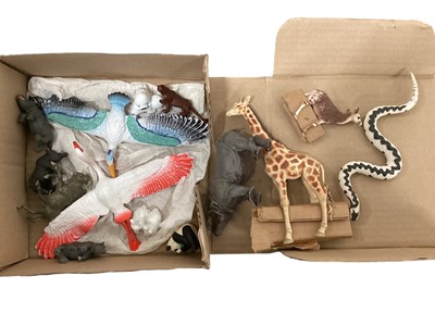 Lot 207 - Selection of Britains, Timpo & other manufacturers, plastic figures, fences, hedges, buildings etc (2 boxes)