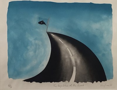 Lot 317 - Patrick Hughes (b.1939) 'The Republic of the Road', aquatint, signed, titled, dated and numbered in pencil