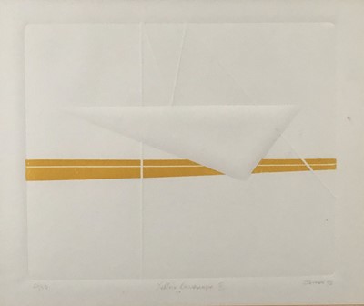 Lot 46 - Yigal Zemer (b.1938) 'Yellow Landscape III', pencil singed, titled and numbered, aquatint