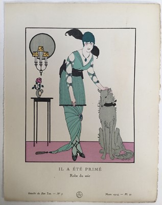 Lot 58 - Pochoir plates Gazette du Bon Ton, Georges Lepape, Louis Strimpl, Pierre Brissaud and Javier Gose, circa 1914