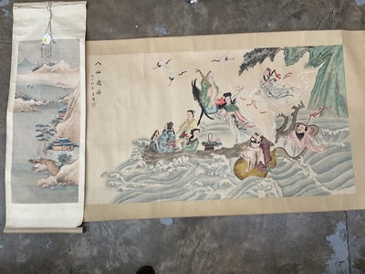 Lot 296 - Two old Chinese paintings on silk