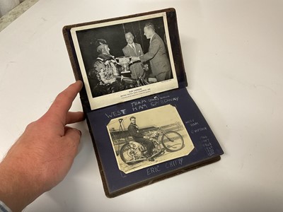 Lot 2634 - Speedway interest: Fine 1920s championship belt, mounted with silver plaques and central silver and enamel plaque