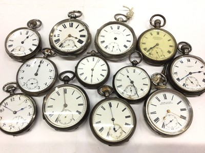 Lot 145 - Twelve Victorian and later silver cased pocket watches