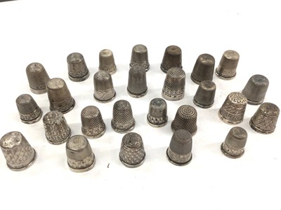 Lot 148 - Collection of silver thimbles including one plated (26)