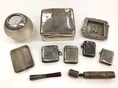 Lot 151 - Group of silver and white metal smoking related items