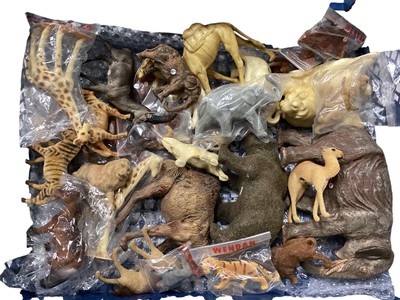 Lot 216 - Selection of composite & flock covered Zoo animals (qty)