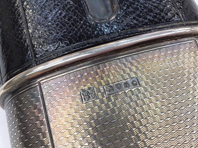 Lot 154 - Victorian silver mounted glass and leather hip flask, retailed by Asprey (London 1872)