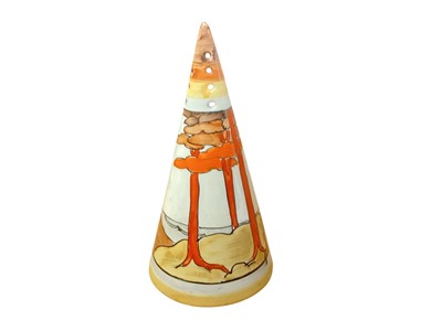 Lot 1104 - Clarice Cliff Bizarre Range Coral Firs sugar sifter