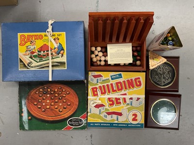 Lot 389 - Group of various marbles and vintage games