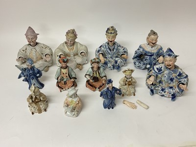 Lot 15 - Collection of continental bisque porcelain noding figures