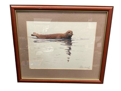 Lot 196 - Julian Novorol (b. 1949) watercolour - Seal, signed and dated 1995, 23 x 29cm framed