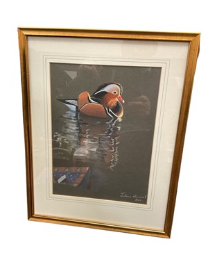 Lot 198 - Julian Novorol (b. 1949) watercolour - mandarin duck, signed and dated 2000, 23 x 29cm framed