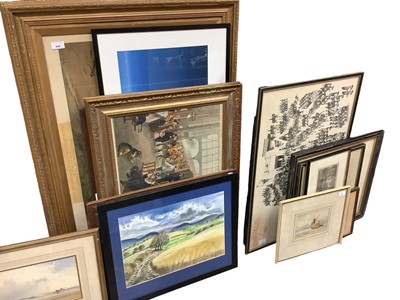 Lot 649 - Mixed lot of 19th century and later prints and other decorative works