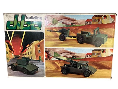 Lot 278 - Pantoys (Italy) dibo building sets including 3 in 1 Military vehicles set No.18A (x2) & Houses Set No.180C, all boxed (3)