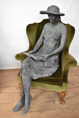 Lot 1578 - Susan Rodwell (contemporary) bronzed seated figure