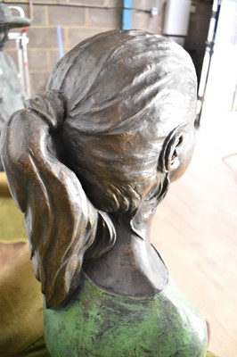 Lot 1576 - Susan Rodwell (contemporary) bronzed and patinated metal figure of a seated girl