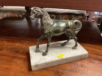 Lot 158 - Spelter model of a horse on marble plinth