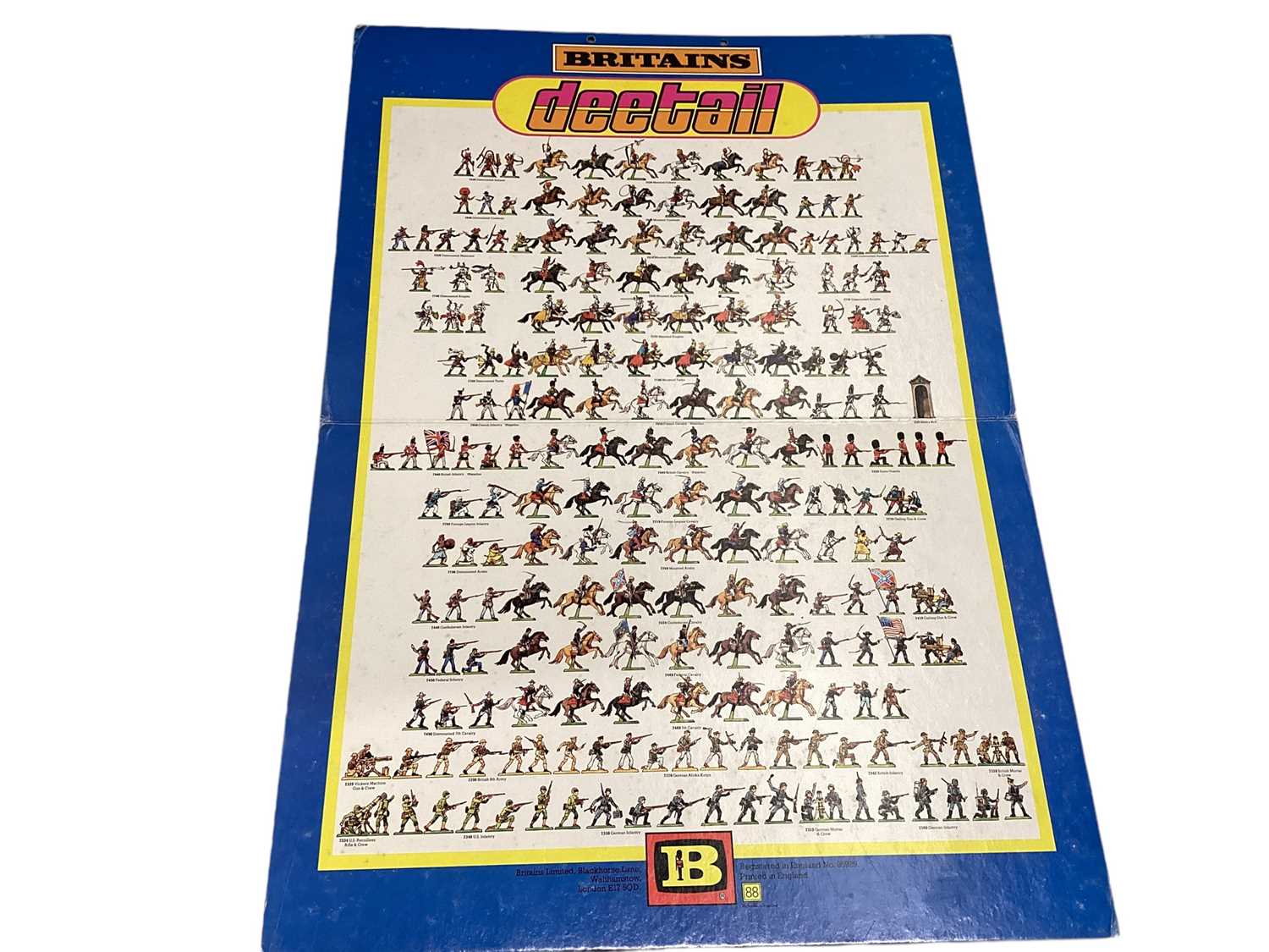 Lot 297 - Britains Deetail Soldiers & Farm Shop Display Cards & Briatins empty boxes (1 box)
