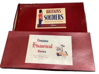 Lot 297 - Britains Deetail Soldiers & Farm Shop Display Cards & Briatins empty boxes (1 box)