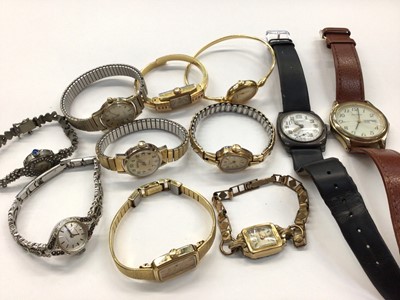 Lot 1006 - 1920s silver J W Benson silver cased wristwatch, Art Deco cocktail wristwatches and sundry wristwatches