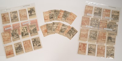 Lot Very rare part set of Thomas Bowles South Sea Bubble Stock-jobbing Cards, circa 1720