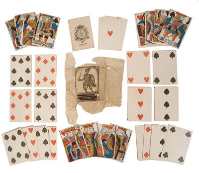 Lot 18th century complete set of 52 single ended cards by Lewellyn, circa 1777