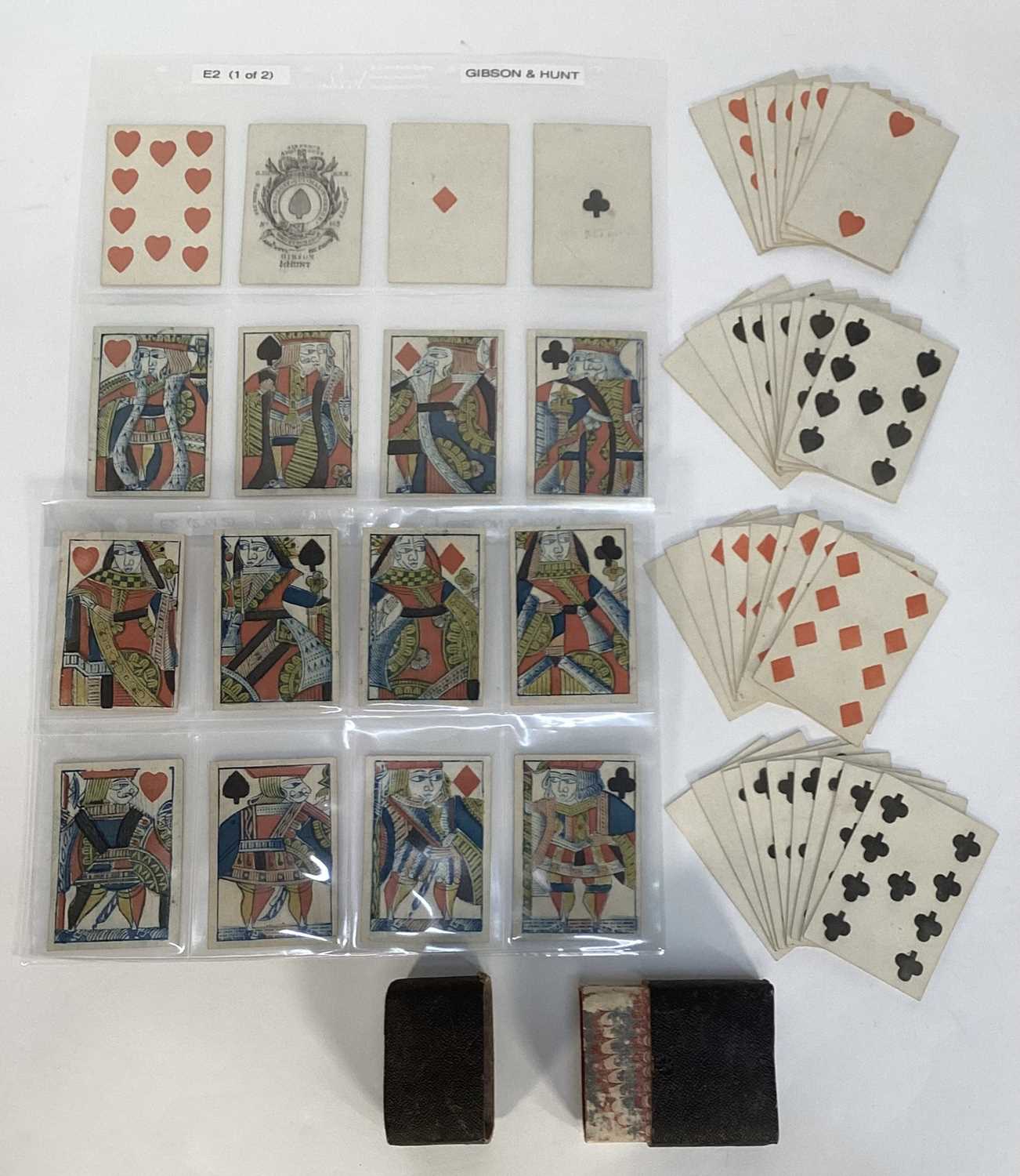 Lot Complete set of 52 single ended playing cards by Gibson and Hunt, circa 1801