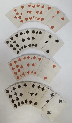 Lot Complete set of 52 Hunt and Sons standard singles ended playing cards, Circa 1810