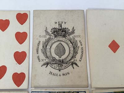 Lot Complete set of 52 Hall and Son Lodge Type 2 Courts playing cards, circa 1818