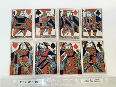 Lot Complete set of 52 Hall and Son Lodge Type 2 Courts playing cards, circa 1818