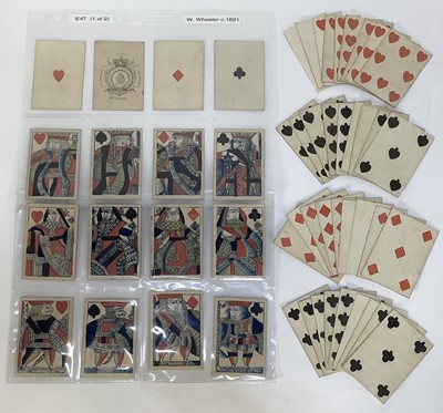 Lot Rare deck of 52 cards by William Wheeler, circa 1821