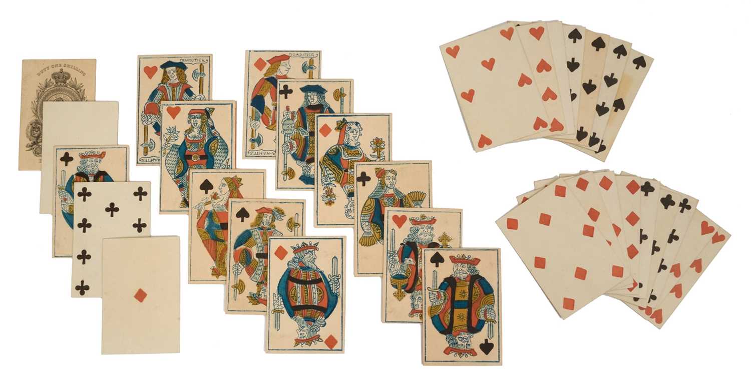 Lot Complete Piquet deck of 32 playing cards by Hardy & Sons, circa 1840