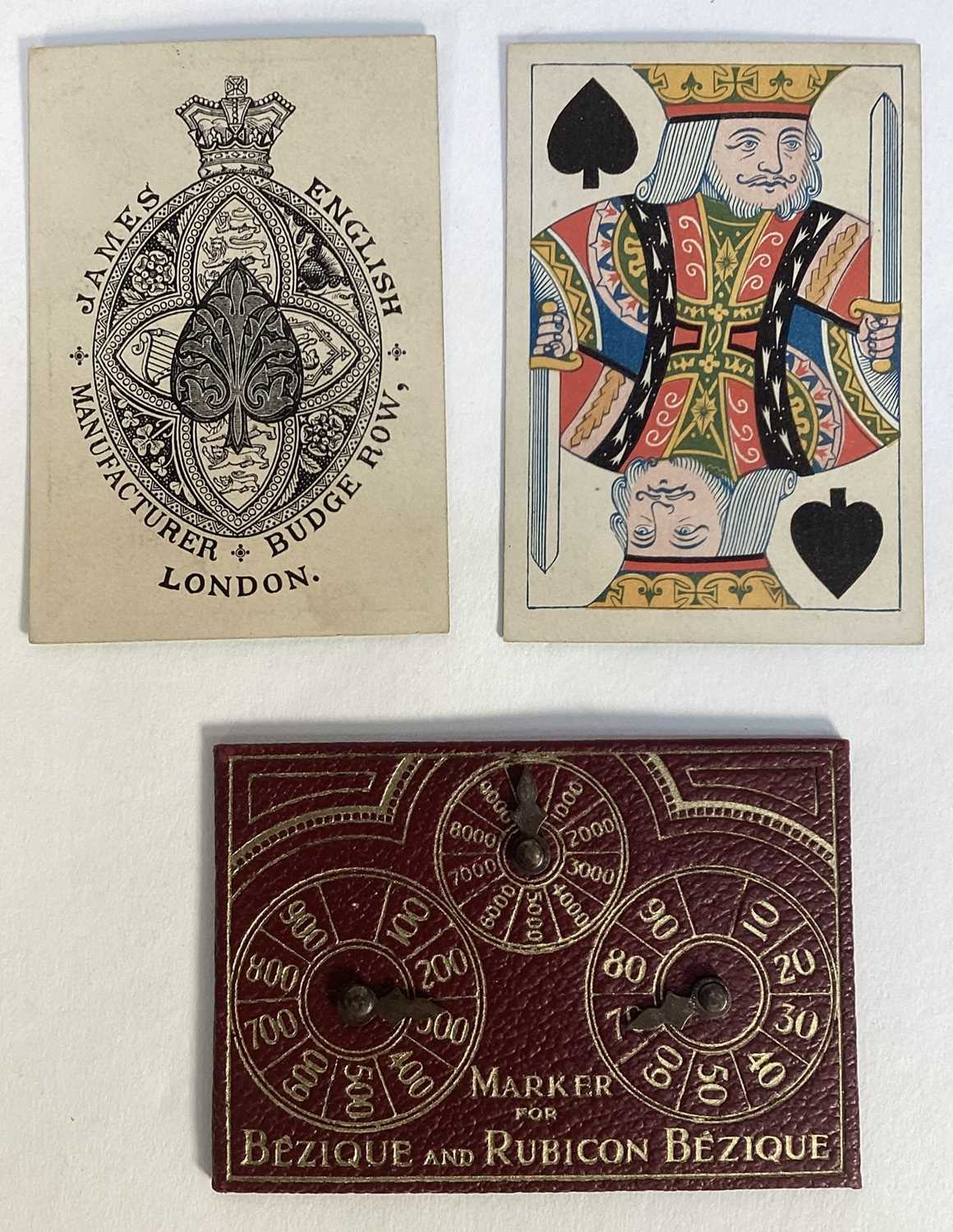 Lot Victorian Bezique set by James English, complete with 62 cards, rules and two markers