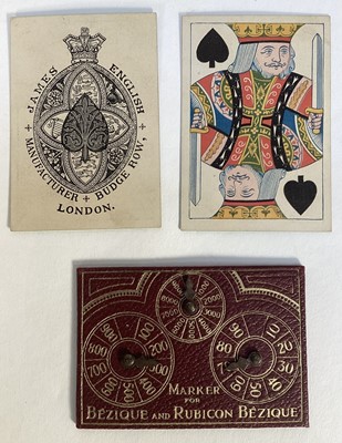 Lot Victorian Bezique set by James English, complete with 62 cards, rules and two markers