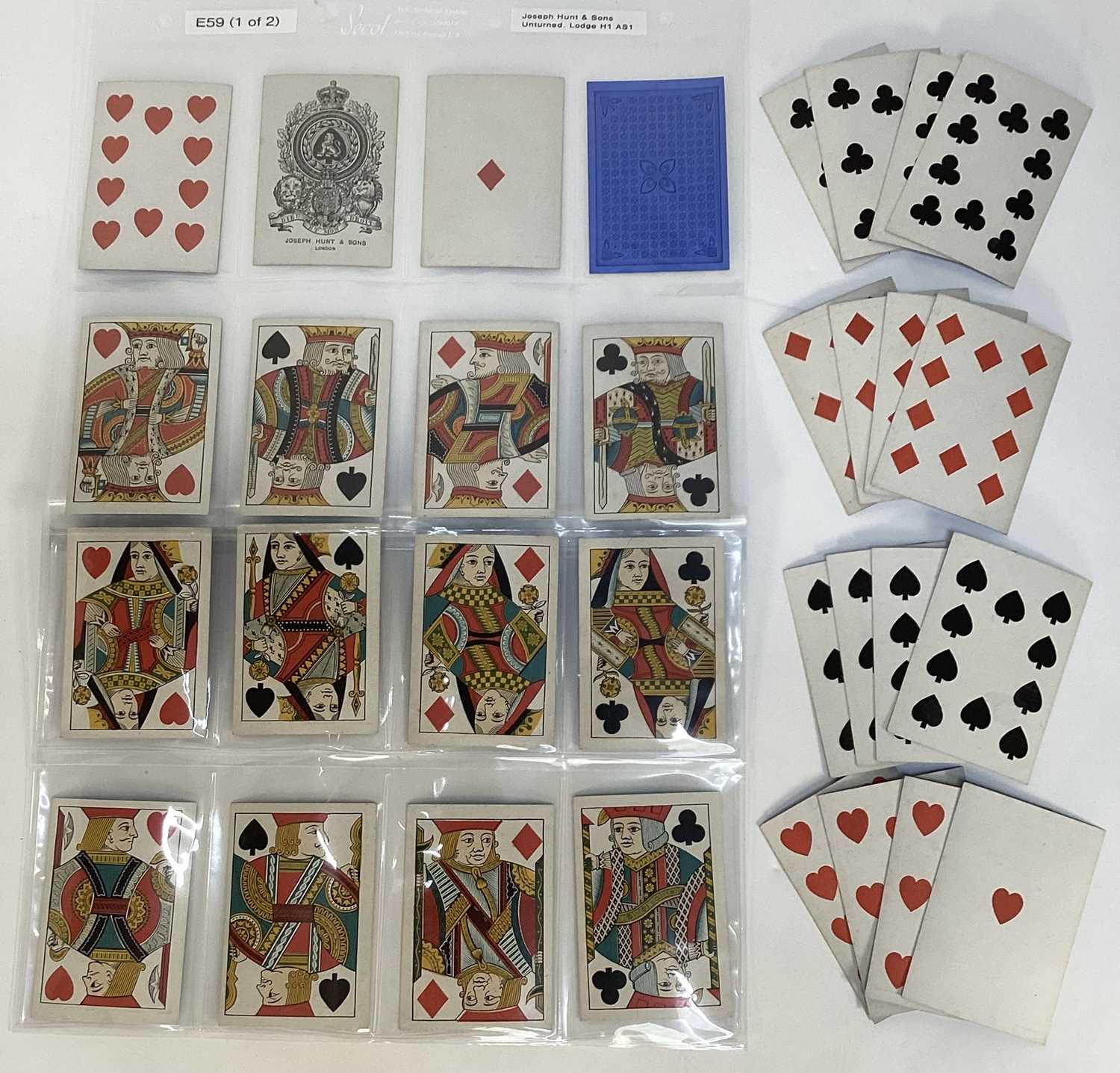 Lot Complete Piquet deck of 32 cards by Joseph Hunt & Sons, in fine condition, each approximately 9.5 x 6.3cm