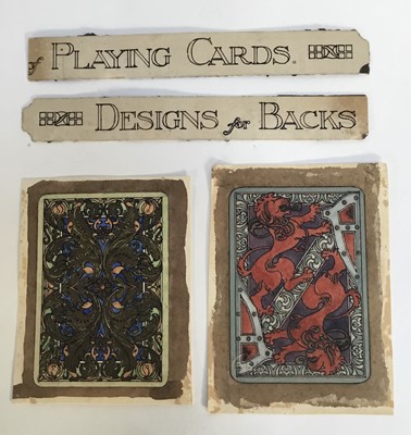 Lot Two artist drawn original designs for the rear of playing cards